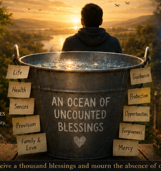 A bucket floating in an ocean of uncounted blessings