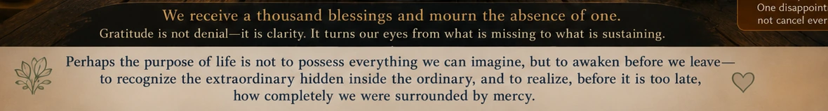 The concluding reflection on awakening to mercy before life passes